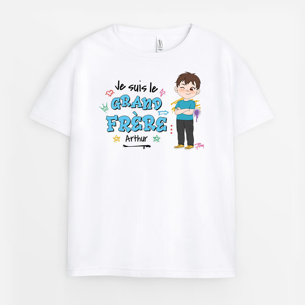 2606AFR1 t shirt je suis la soeur personnalise