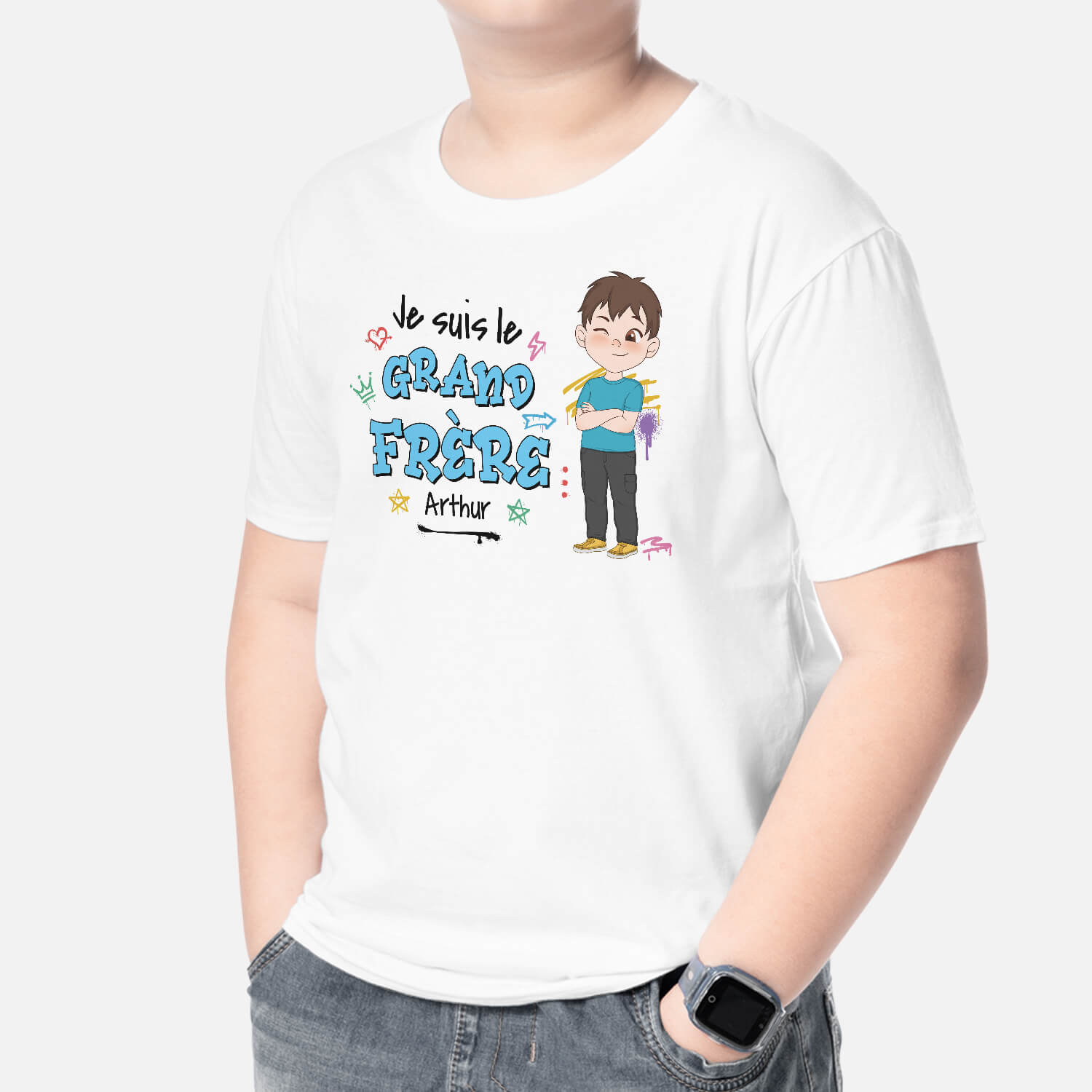 2606AFR3 t shirt je suis la soeur personnalise