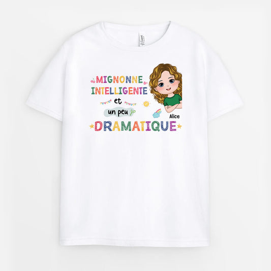 2607AFR1 t shirt mignon_ne_ intelligent_e_ et un peu dramatique personnalise