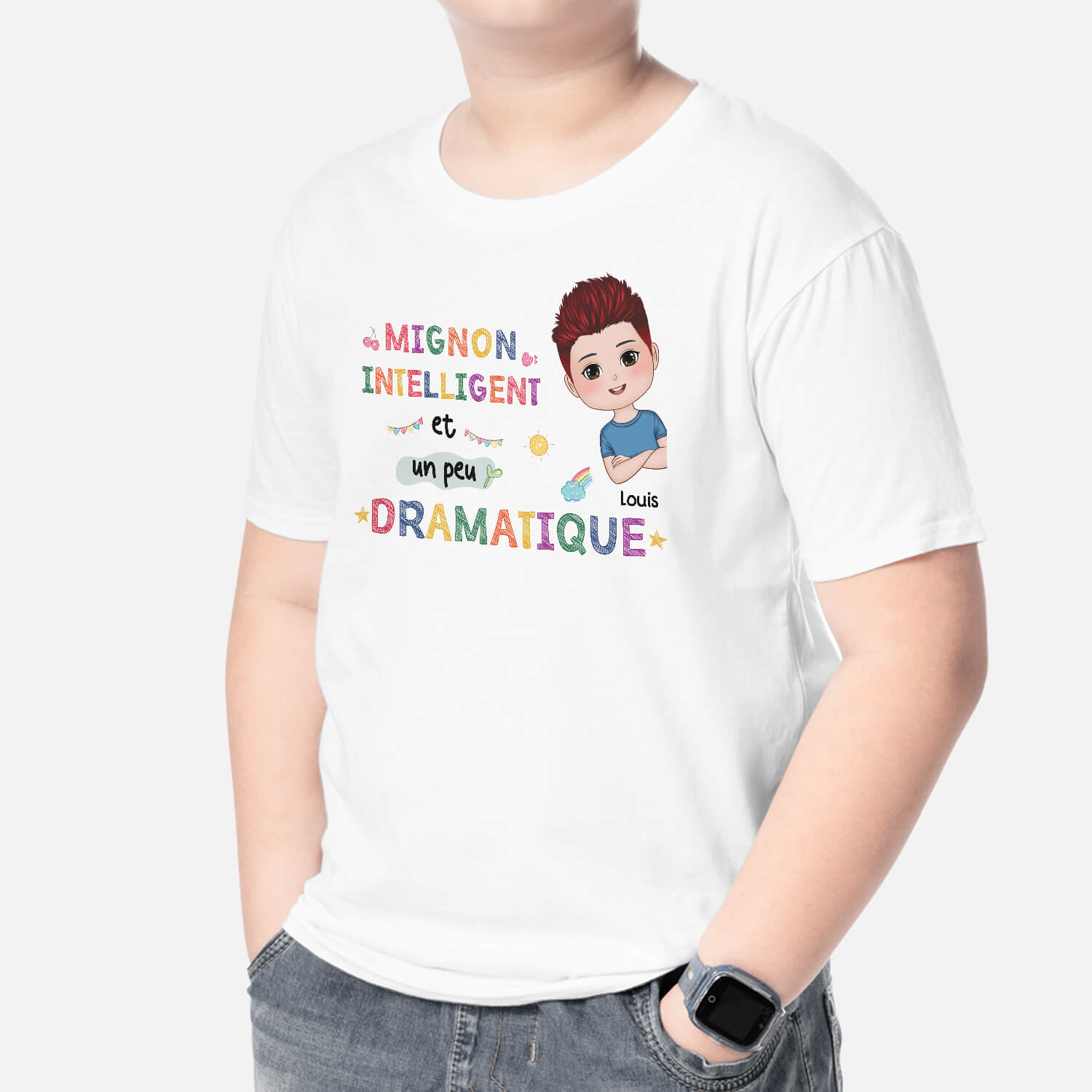 2607AFR2 t shirt mignon_ne_ intelligent_e_ et un peu dramatique personnalise