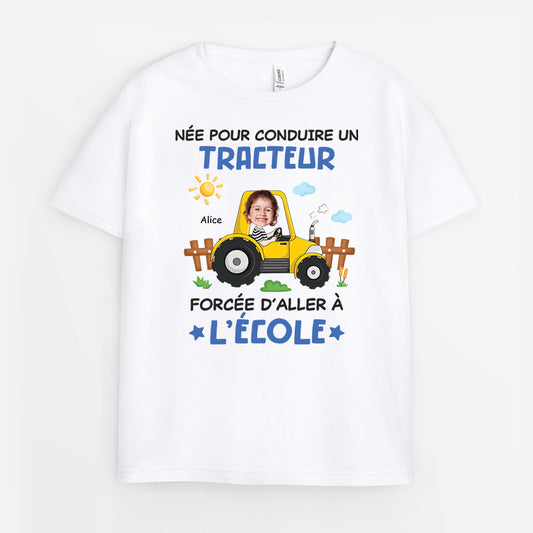 2609AFR1 t shirt ne_e_ pour conduire un tracteur personnalise