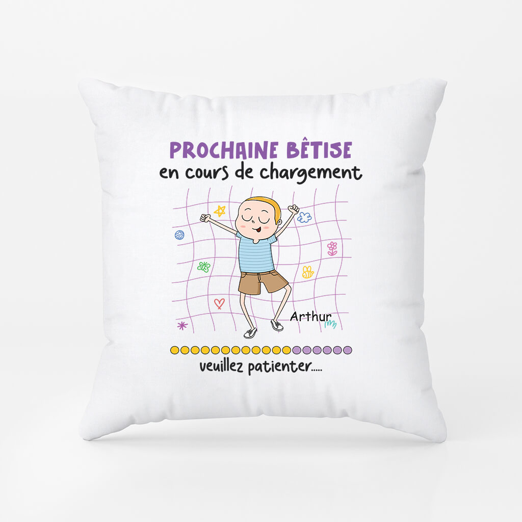 2610PFR2 coussin prochaine betise personnalise