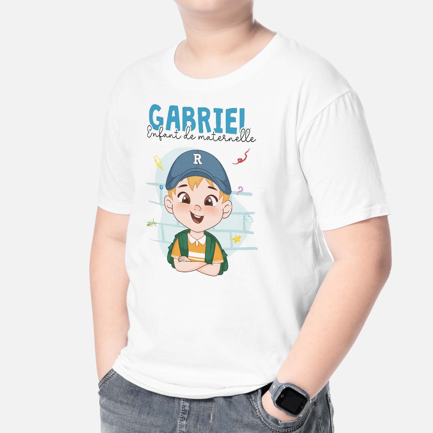 2612AFR2 t shirt enfant de maternelle personnalise