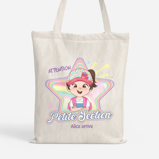 2626BFR1 tote bag attention la maternelle licorne personnalise