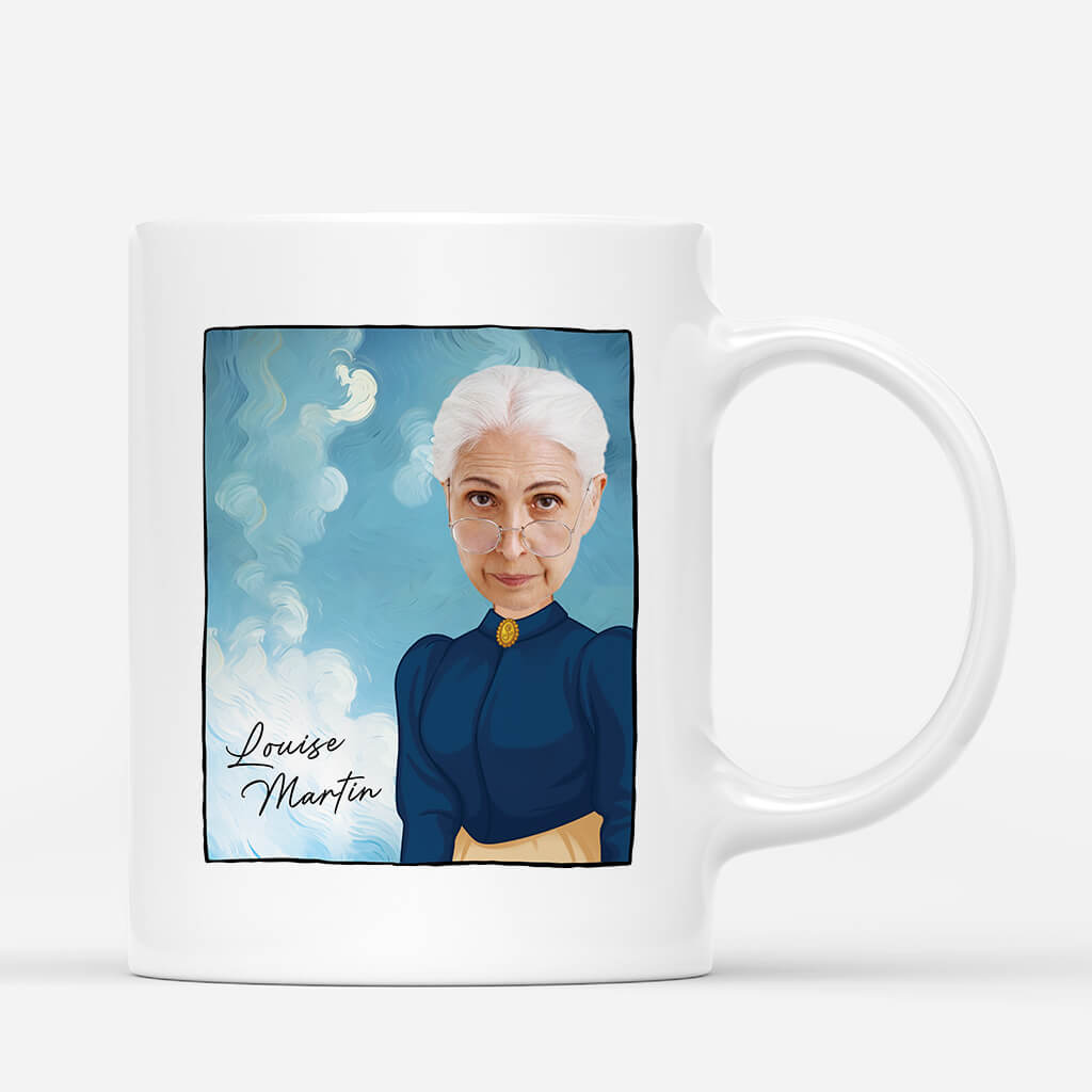 2629MFR1 mug dessin de van gogh version femme personnalise