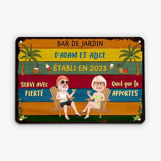 2631EFR2 plaque en metal vintage notre bar et grill personnalise