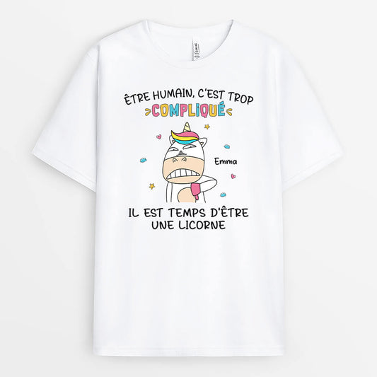 2637AFR2 t shirt il est temps detre une licorne personnalise