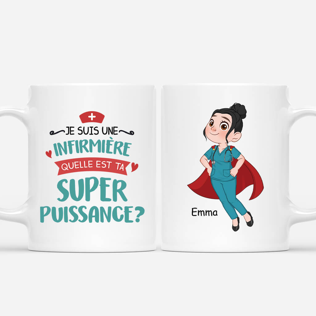 2639MFR1 je suis une infirmiere  mug personnalise infirmiere