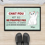 2642DFR2 des chats fous vivent ici paillasson chat personnalise