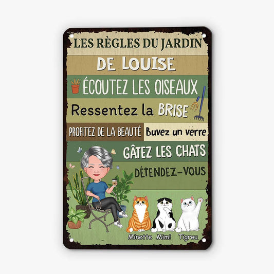 2643EFR2 les regles du jardin de stephanie avec chats  des chiens fous vivent ici  plaque personnalisee pour amoureux des chats_9f5cd8a2 3613 4196 8b95 22bd8349b94c