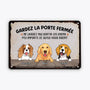 2645EFR1 ne laissez pas sortir les chiens  plaque humoristique chien