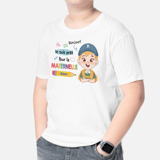 2654AFR2 je suis pret_e_ pour la maternelle avec fournitures  t shirt enfant personnalise