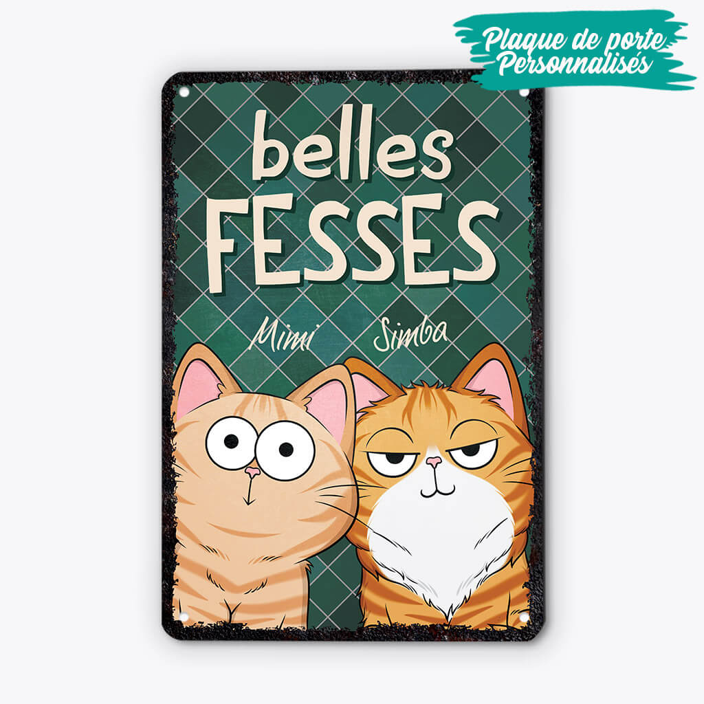 2657EFR2 belles fesses version chats plaque personnalisee pour amoureux des chats