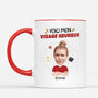 2661MFR2 voici mon visage heureux  mug homme humour personnalise