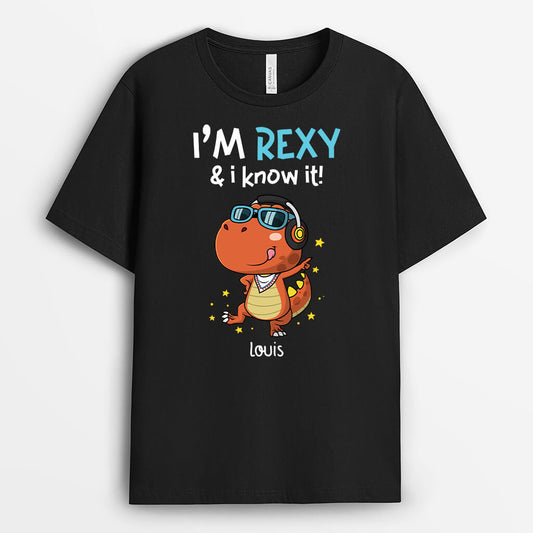 2667AFR2 je suis rexy et je le sais t shirt humour personnalise pour homme