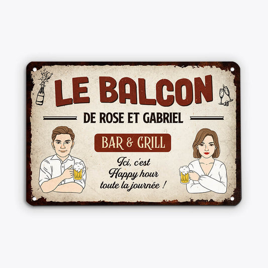 2673EFR1 le balcon de louise et leo  plaque famille personnalisee