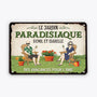 2674FR1 le jardin paradisiaque  plaque jardin personnalisee pour famille