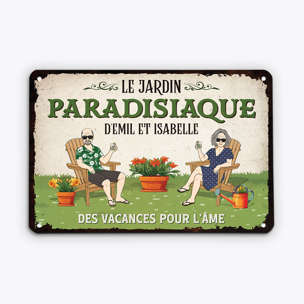 2674FR1 le jardin paradisiaque  plaque jardin personnalisee pour famille_937da226 02a2 4ff6 8c2c af23127d227a