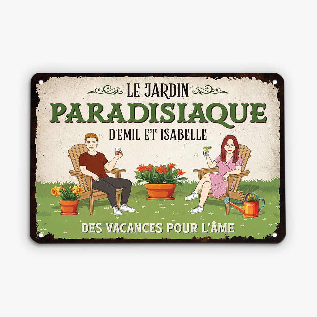 2674FR2 le jardin paradisiaque  plaque jardin personnalisee pour famille_3f93c168 054a 4d4d 8465 d7d095c87079