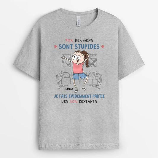 2682AFR2 70 _ des gens sont stupides  t shirt femme personnalise humoristique