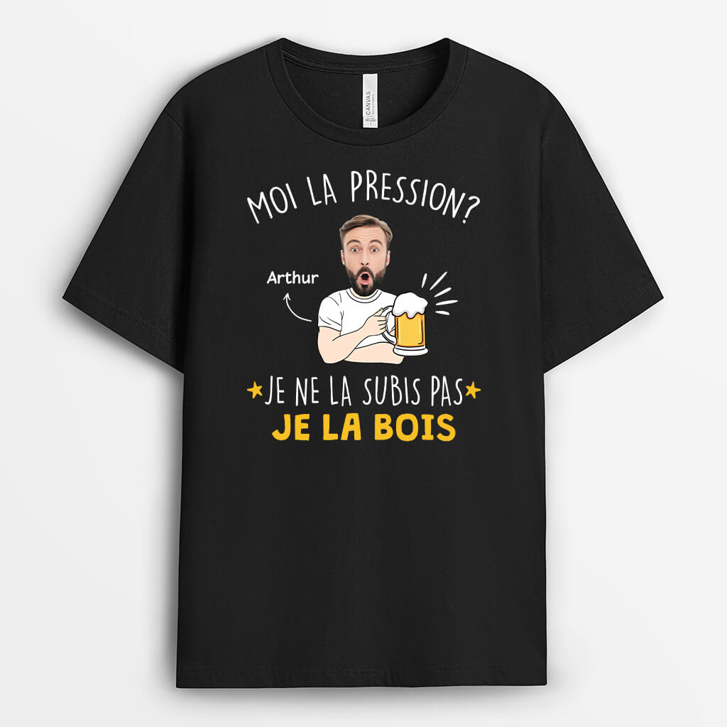 2684AFR2 je ne la subis pas je la bois  t shirt homme rigolo personnalise