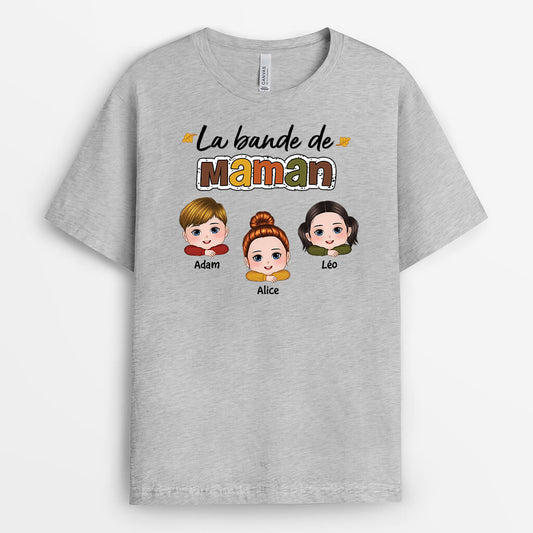 2695AFR2 la bande de maman version automne  t shirt maman personnalise pour automne