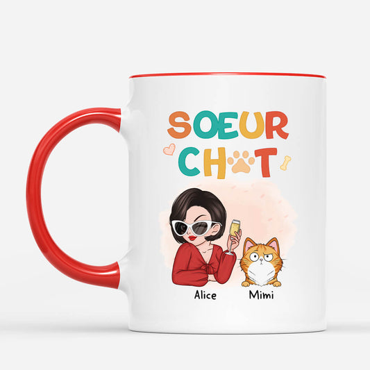 2696MFR2 maman chat stylee mug personnalise pour femme avec chat