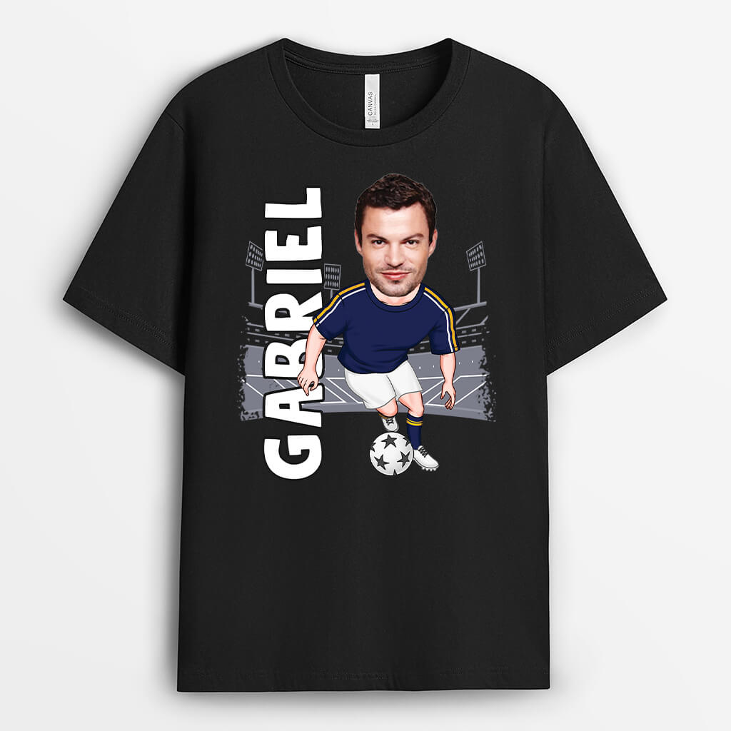 2701AFR1 footballeur gabriel avec visage t shirt homme sport personnalise