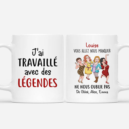 2711MFR1 jai travaille avec une legende t shirt depart en retraite pour collegue