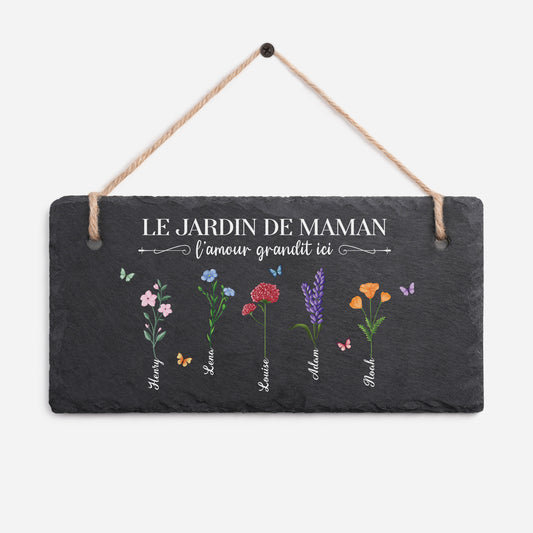 2714AFR1 ardoise de jardin decorative personnalisee imprimee uv amour dans le jardin de maman 2714ae8p7a