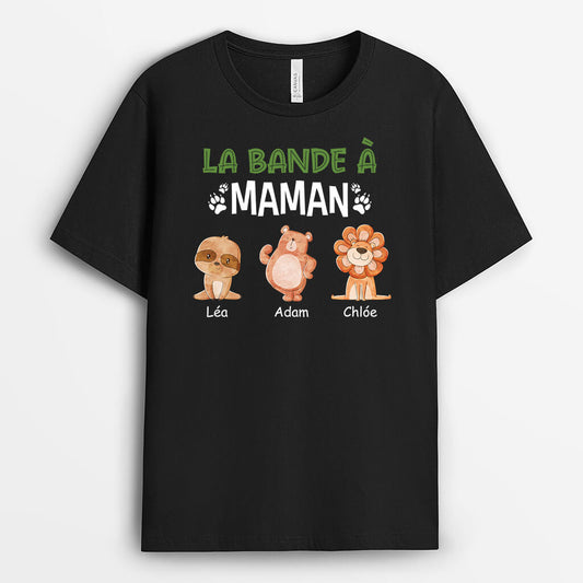 2716AFR1 la bande de maman avec petits animaux  t shirt personnalise pour maman