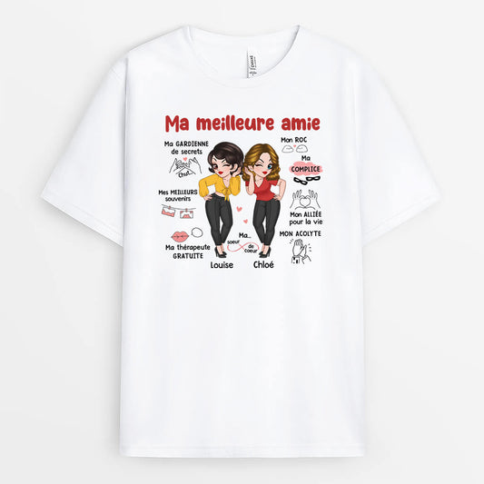 2722AFR1 ma meilleure amie mon ame soeur  t shirt pour meilleure amie personnalise