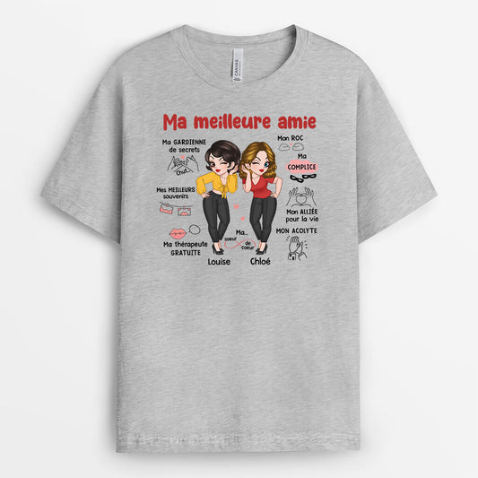 2722AFR2 ma meilleure amie mon ame soeur  t shirt pour meilleure amie personnalise