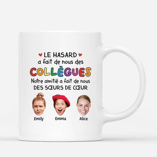 2727MFR1 le hasard a fait de nous des collegues version soeurs de coeur mug personnalise collegue