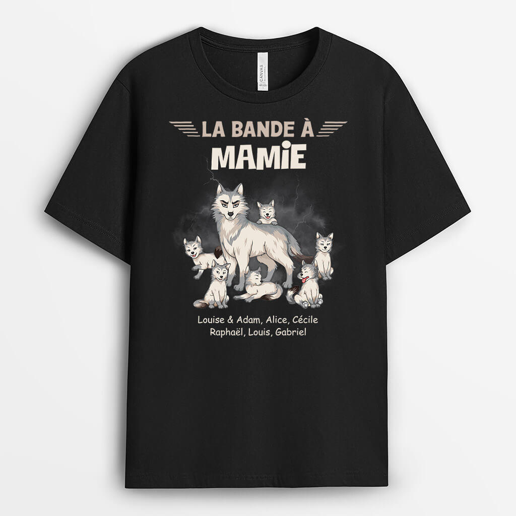 2731AFR2 la bande de mamie version loups  t shirt original pour mamie