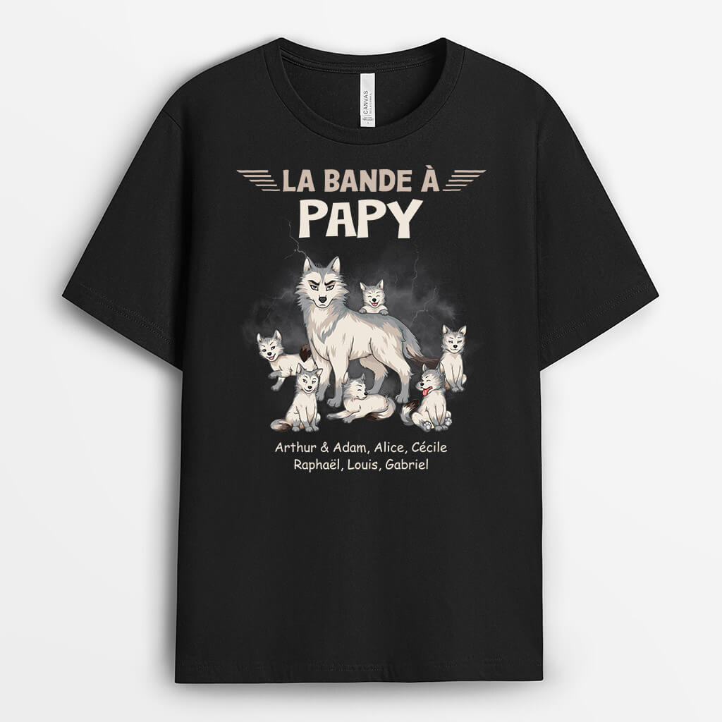 2731AFR2 la bande de papy version loups  t shirt original pour papy