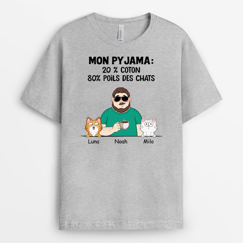 2735AFR2 mon pyjama avec 80_ chat version claire t shirt chat personnalisable