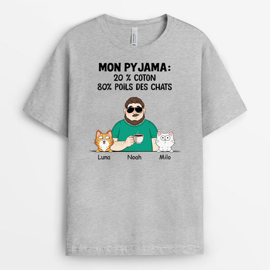 2735AFR2 mon pyjama avec 80_ chat version claire t shirt chat personnalisable