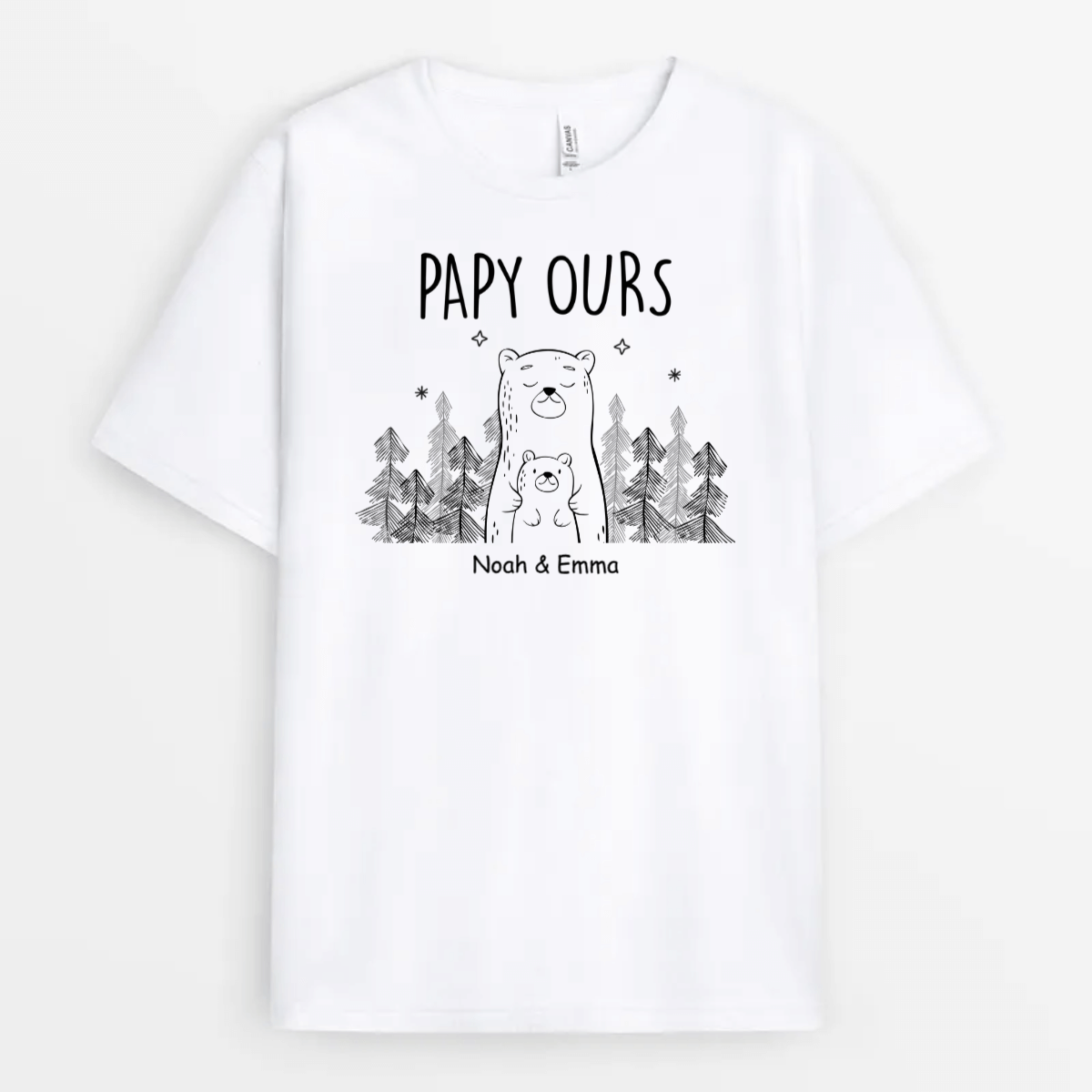 2745AFR1 papa ours simple t shirt original pour papa