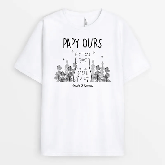 2745AFR1 papa ours simple t shirt original pour papa