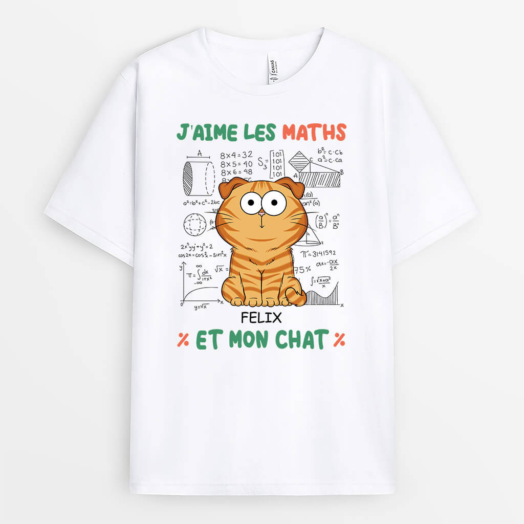 2746AFR1 jaime les maths et chat t shirt pour amoureux des chats_9a4efd7a b19b 40bb 970b d14081966fd3