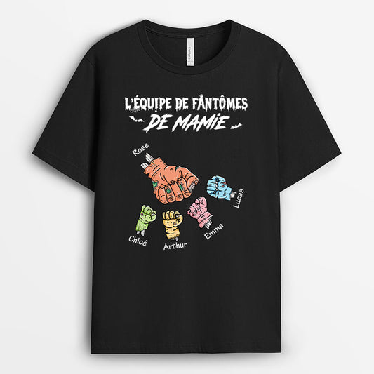 2748AFR1 lequipe des fantomes halloween de mamie t shirt personnalise mamie