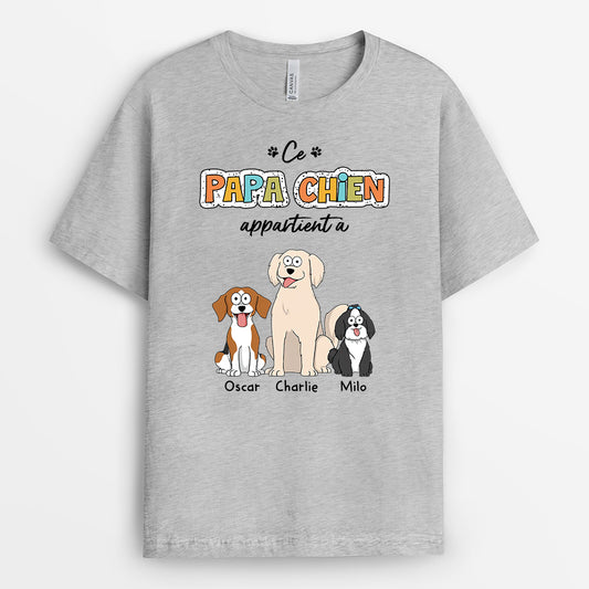 2755AFR2 cette maman chien ce papa chien appartient a version couleurs dautomne t shirt avec chien original