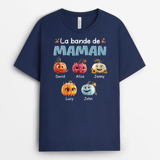 2762AFR2 la bande a papa papy version citrouilles colorees t shirt personnalisable pour papa et papy