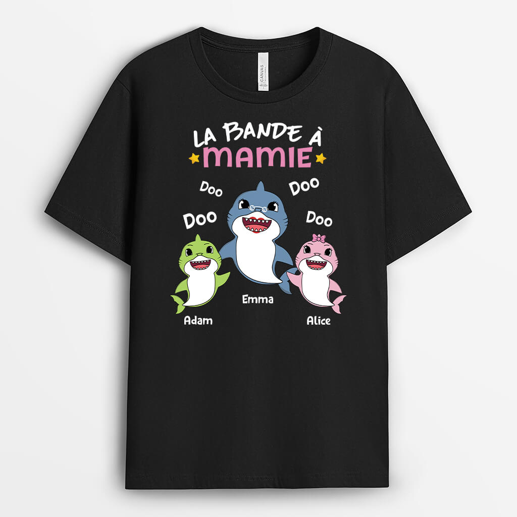 2764AFR1 la bande a maman mamie version requins t shirt personnalisable femme