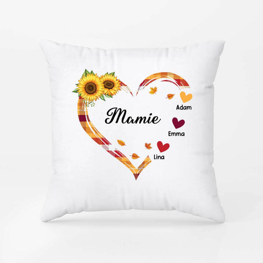 2765PFR1 maman mamie coeur version tournesol coussin femme personnalisable