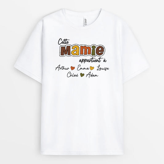 2766FR1 cette maman mamie appartient a version automne tee shirt femme personnalisable