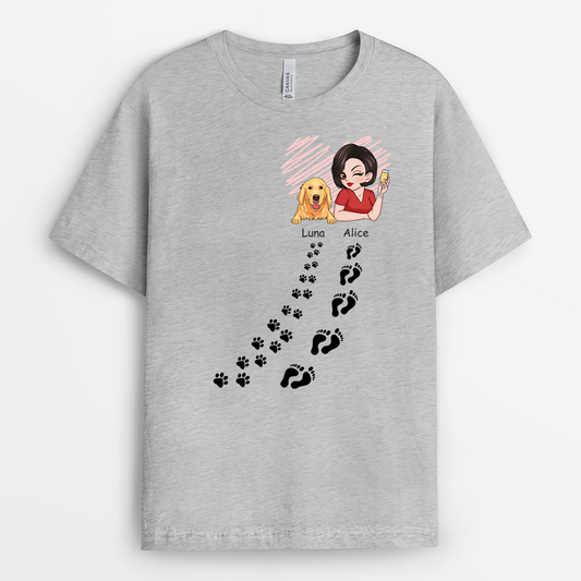 2768AFR2 maman chien avec chemin dempreintes t shirt chien personnalise pour femme_48383da1 f2e7 4b2e a9b2 2b6604566216
