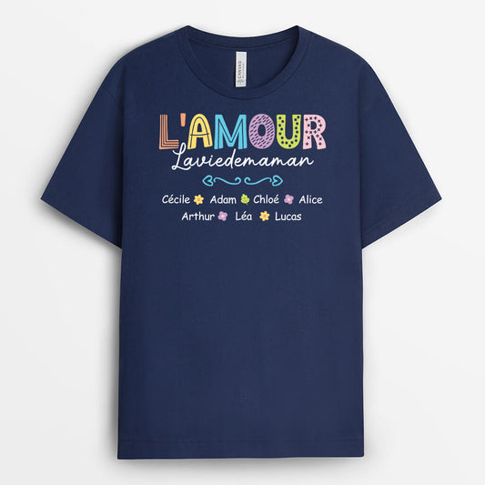 2770AFR2 la vie de mamie version dessins de fleurs colores teeshirt mamie original