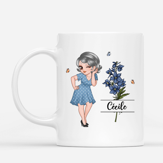 2776MFR2 mug personnalise femme dessin femme et fleur 2776M6N8A